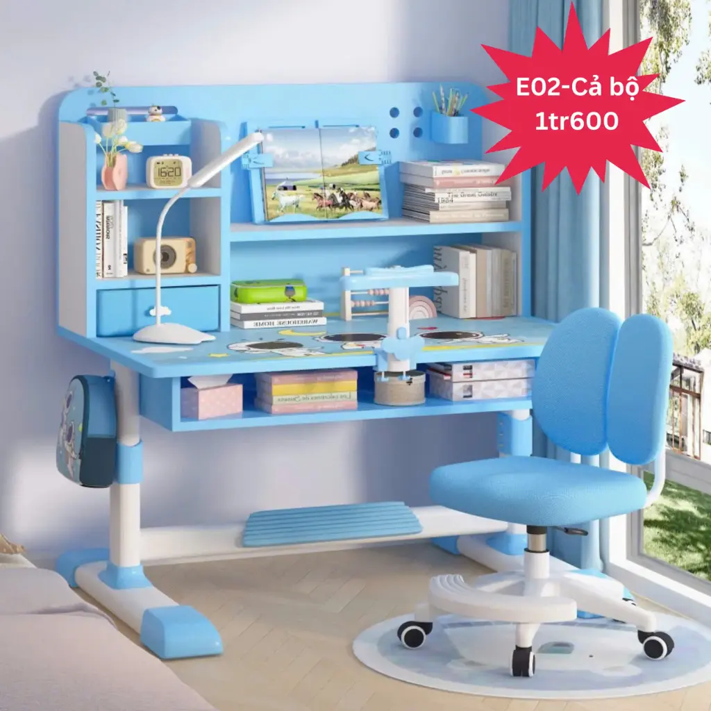 Bộ bàn ghế học sinh E02 (Xám)