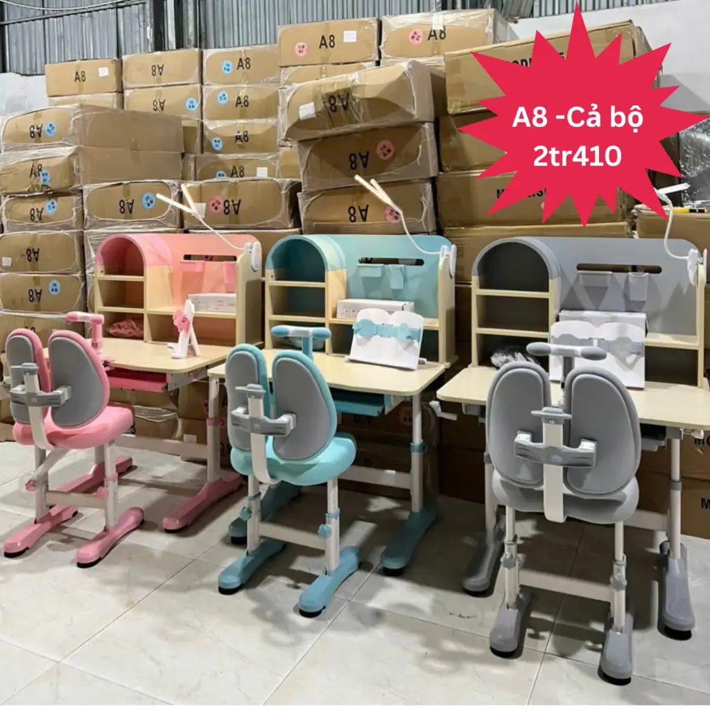 Bộ bàn ghế học sinh A8 (Xám)