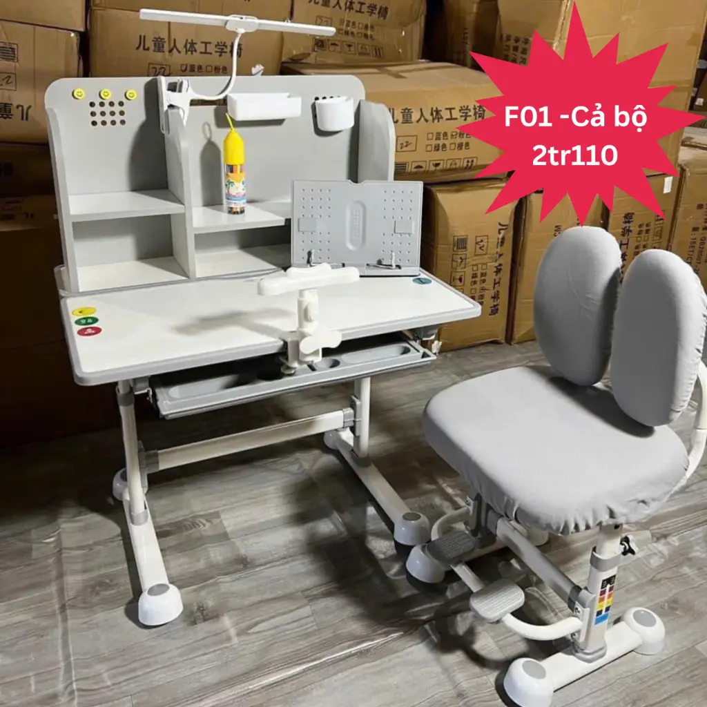 Bộ bàn ghế học sinh A16 Plus (Xám)