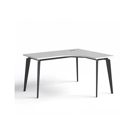 Bàn chân sắt mặt gỗ 1910BLP, 1910BLT (140 cm, Bàn mặt lượn phải)